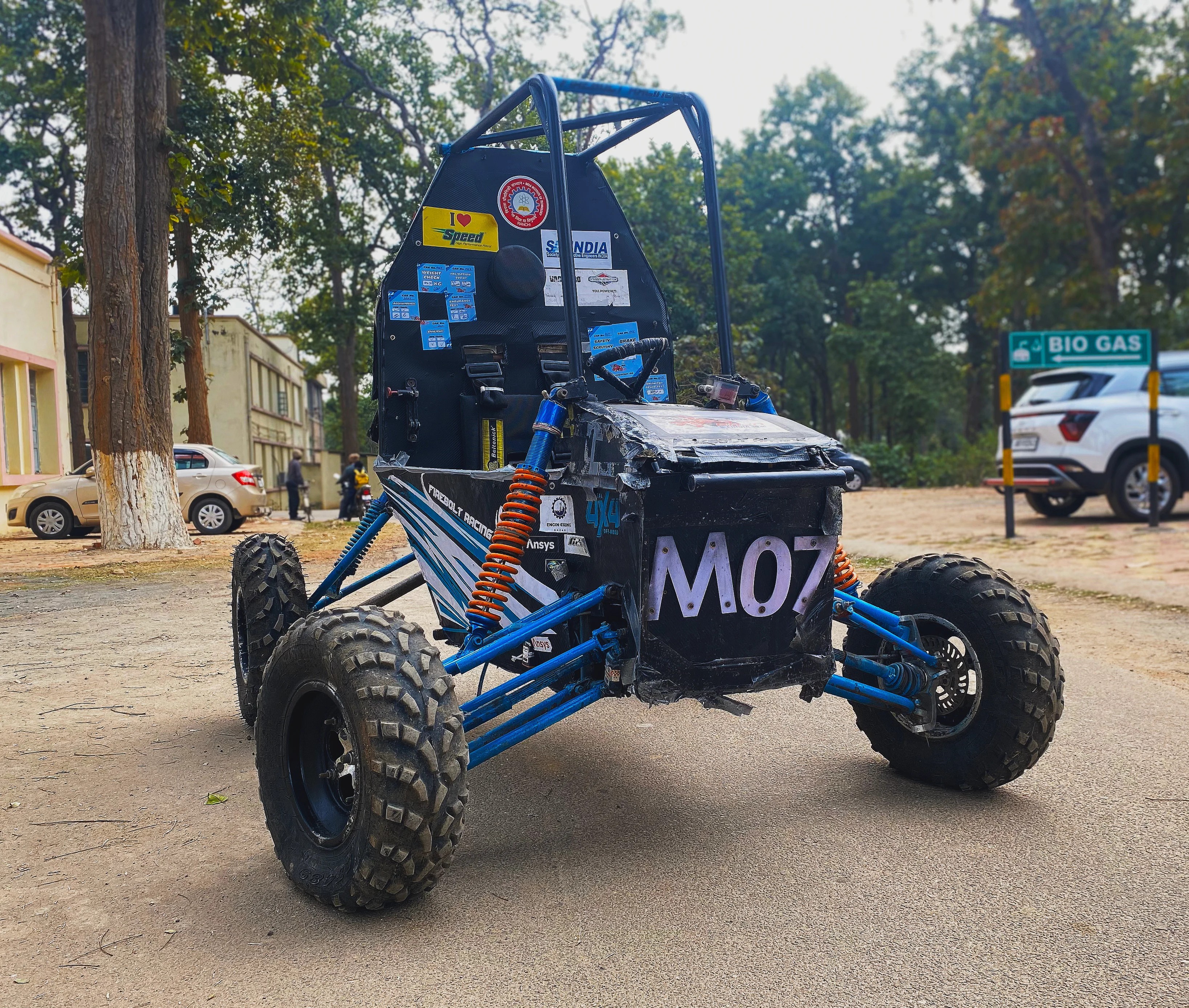 Driver with Firebolt ATV at BAJA SAE India