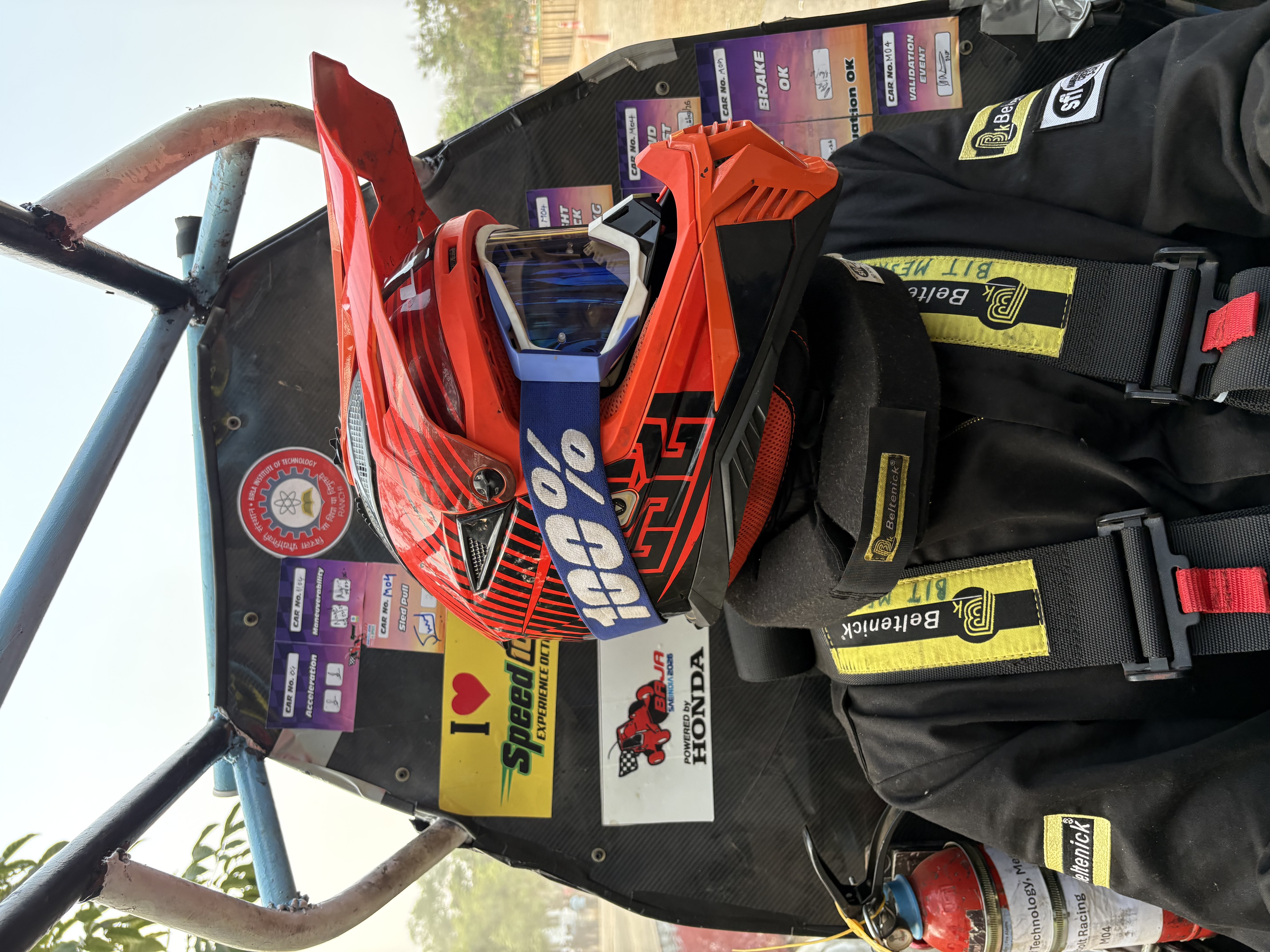 Driver with Firebolt ATV at BAJA SAE India