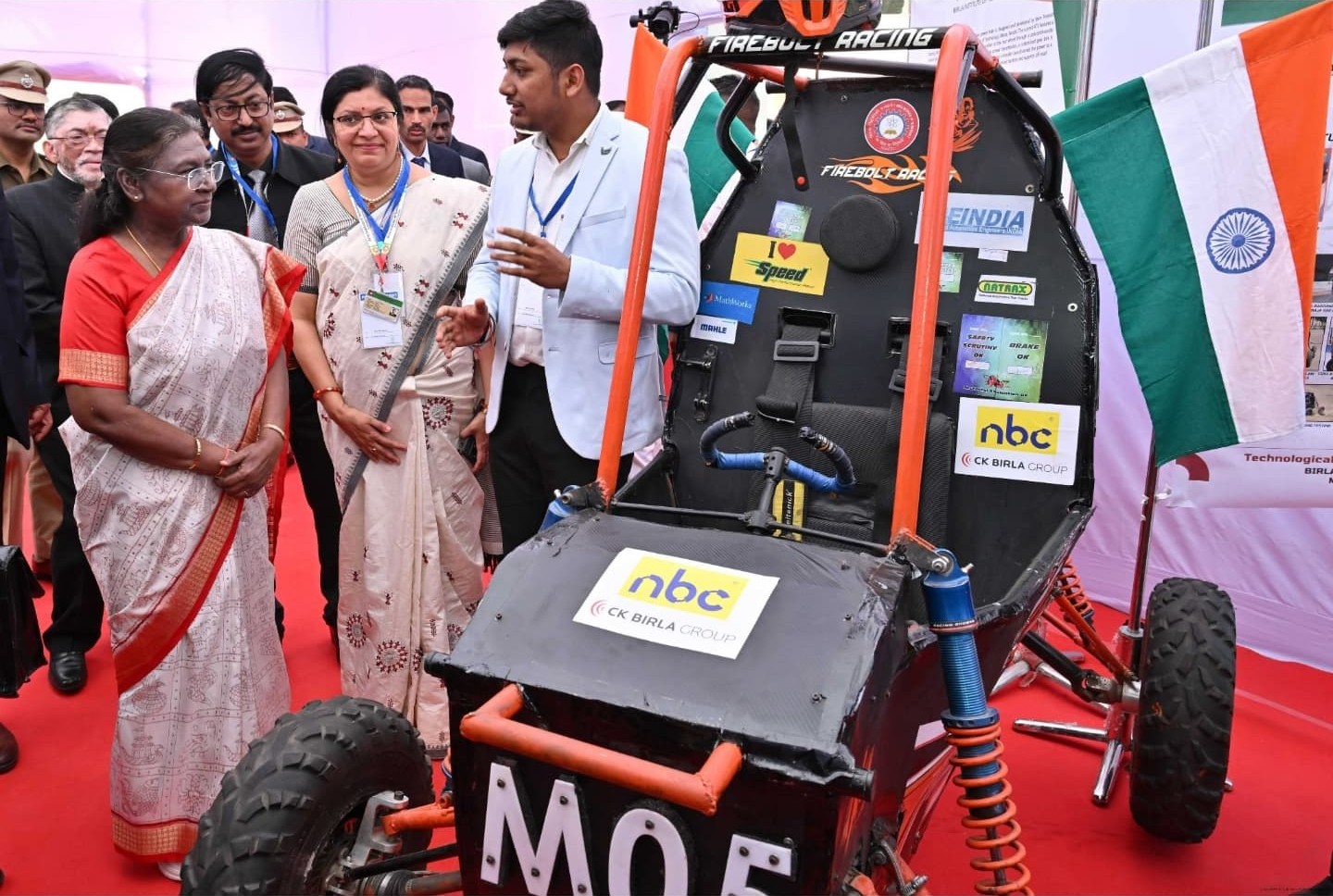 Team Firebolt at the main building of BIT Mesra with their ATV.